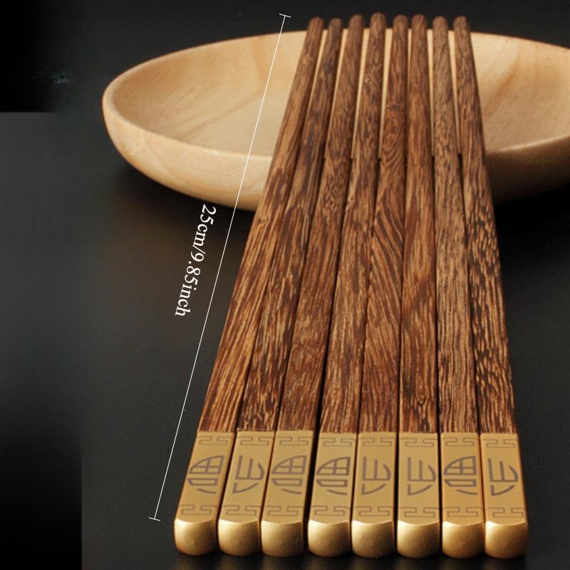 Household Rosewood Wooden Chopsticks Set Solid Wood Chopsticks Wooden Chopsticks Japanese Wooden Tableware Red