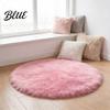 Versatile Round Carpet Color Machine Soft Bedroom Mat Plush Furry Floor Rug Solid Kids Room