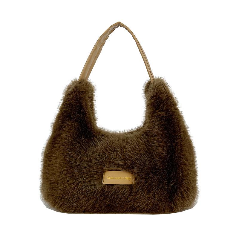 Women's Fluffy Shoulder Bag 2025: Versatile Fashion Crossbody Handbag for Autumn/Winter