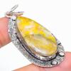 Bumblebee Jasper Gemstone 925 Sterling Silver Jewelry Pendant 2.36" SU-6898