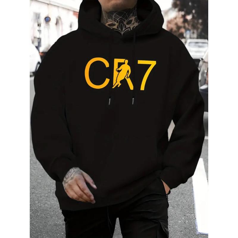CR7 print for Christmas sports, men's casual and comfortable hooded sweatshirt, fashionable long sleeved hooded sweatshirt, autu