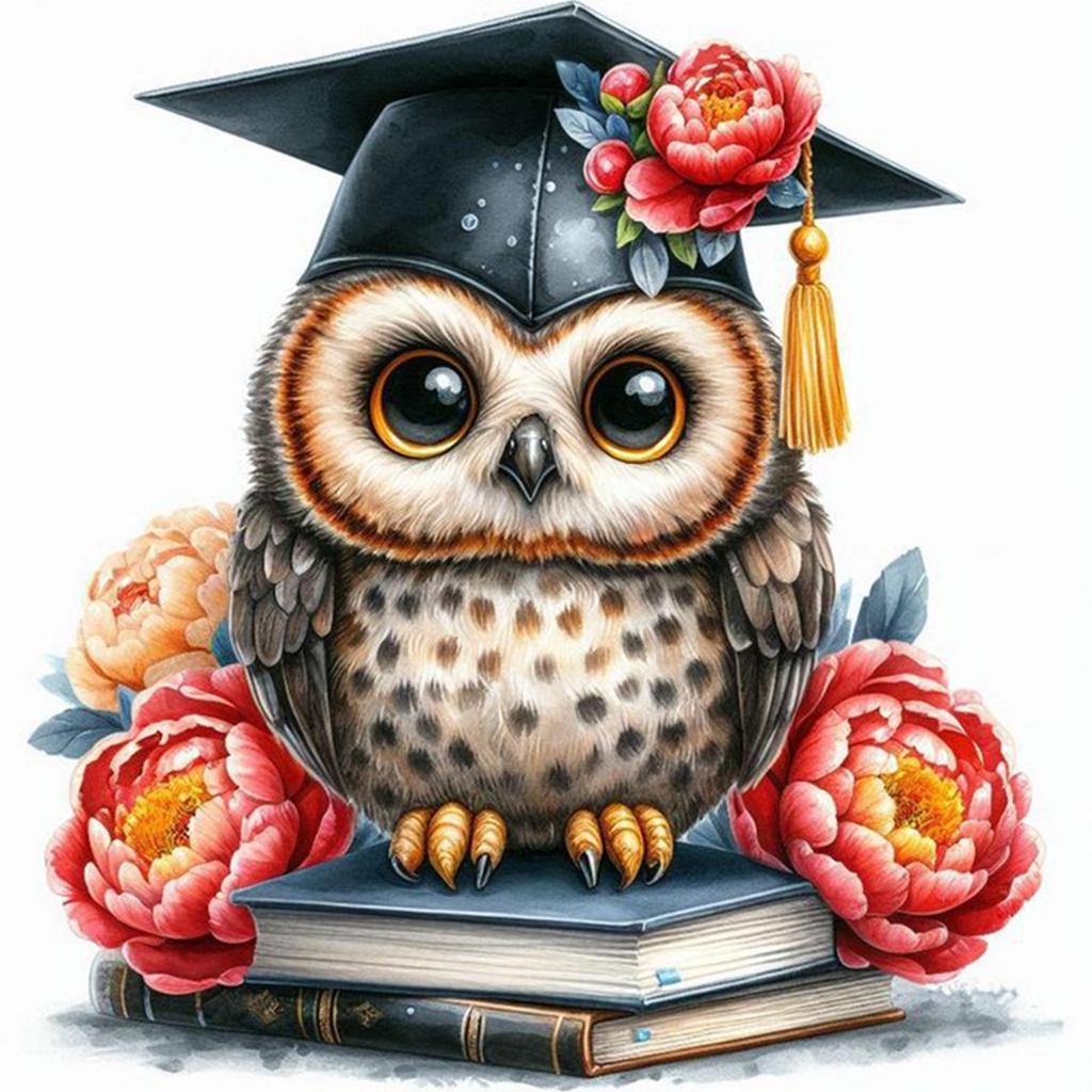 1pc DIY Paint by Number Kit Owl Frameless Canvas Wall Art Gift Idea 20x20cm