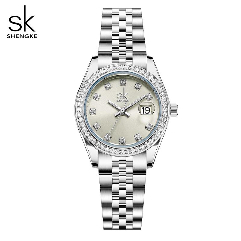 Elegant Women's Waterproof Zircon Quartz Watch - Luxury Style for Students