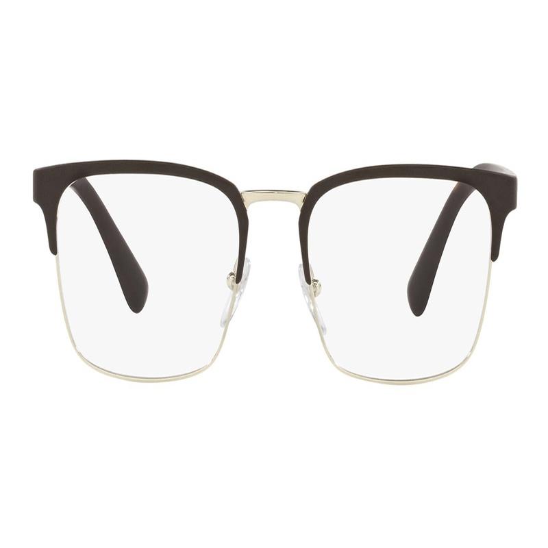 Prada Rectangular Plate Flat Glasses Brown Optical Glasses
