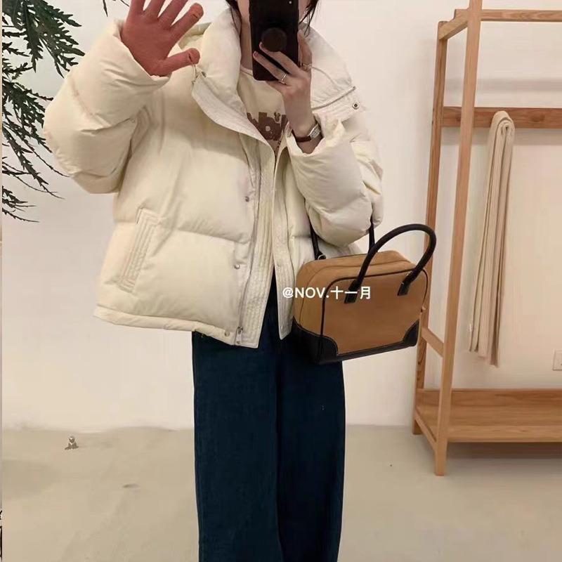 New Down Cotton Clothes Women's Short Removable Hat Loose Hooded Small Bread Clothes Winter