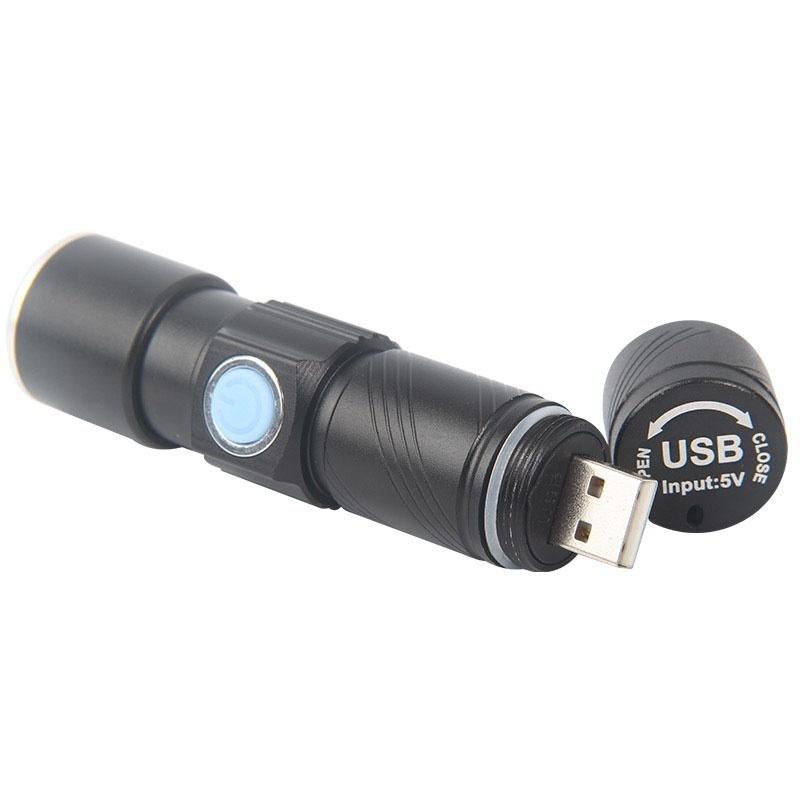 New 1 Pcs 2000LM LED Tactical Rechargeable USB Flashlight Torch Zoom Adjustable UF