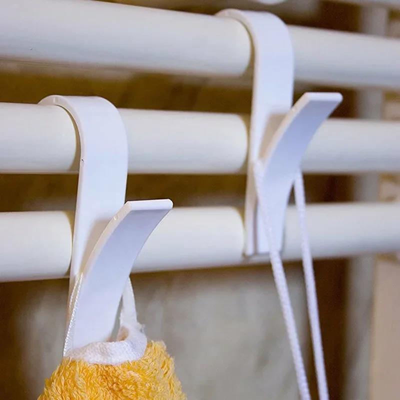 1PCS High Quality Bathroom Towel Hook Radiator Heating Rack Iron Hanger Bathroom White/Transparent