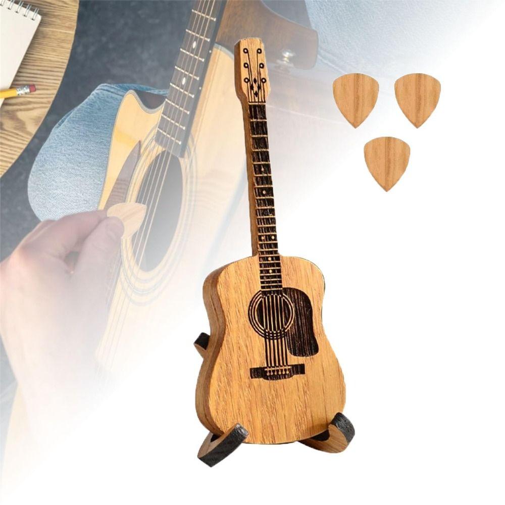 with Stand Sherum Strumbox Wooden Guitar Picks Guitar Picks Storage Container