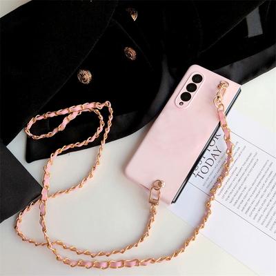 Coreea Crossbody curea lungă cu lanț de aur colier husă pentru telefon pentru Samsung Galaxy Z Fold 4 Z Fold 3 Z Fold 2 5g femeie Hard Pc Cover