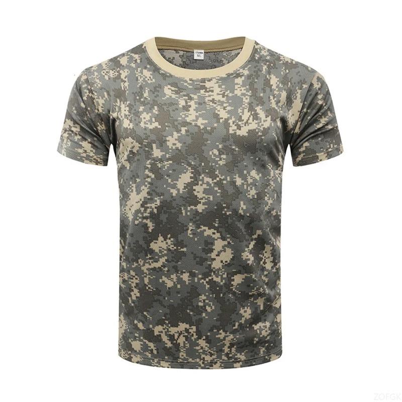 Camouflage 3D T-shirt for Men's Outdoor Fashion Casual Round Neck Short Sleeved Summer Street Outdoor Sports T-shirt