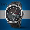 Men Watch Solar Powered Alarm ABS Water Resistant Waterproof Digital Analog for Sports