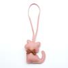 New PU Leather Kitten Bag Charm with Bow Cute Cartoon Animal Cat Pendant for Women's Handbags Small Gift