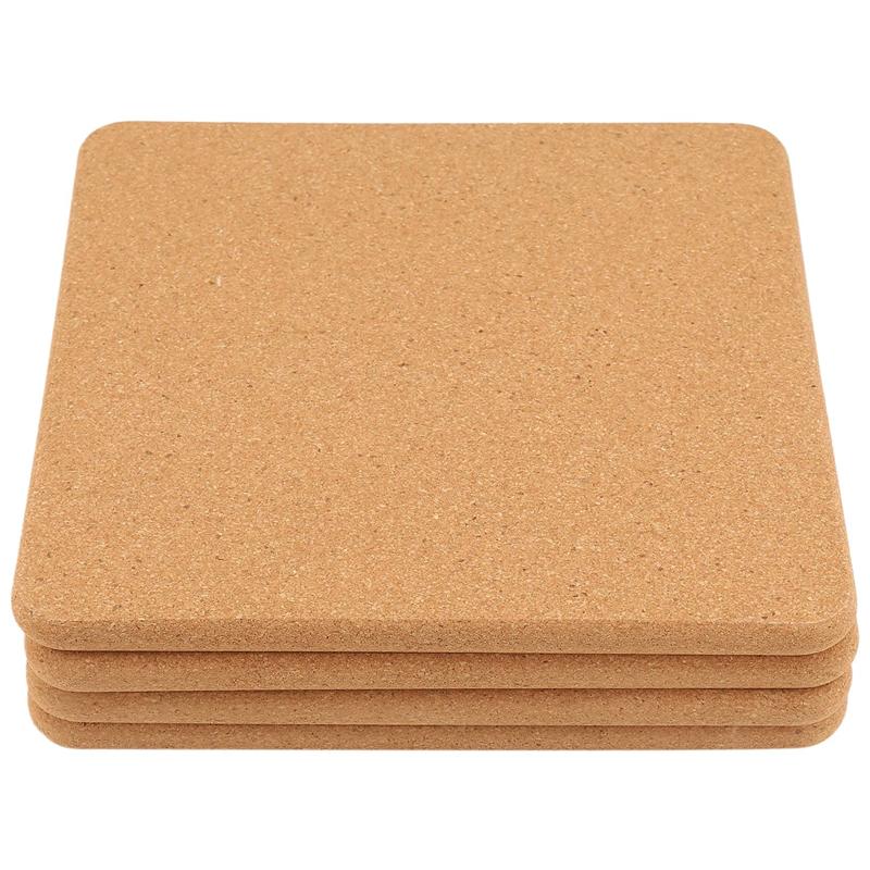 AD23-High Density Thick Square Cork Pad Cork Coaster For Hot Dishes, 8 Inch Heat Resistant