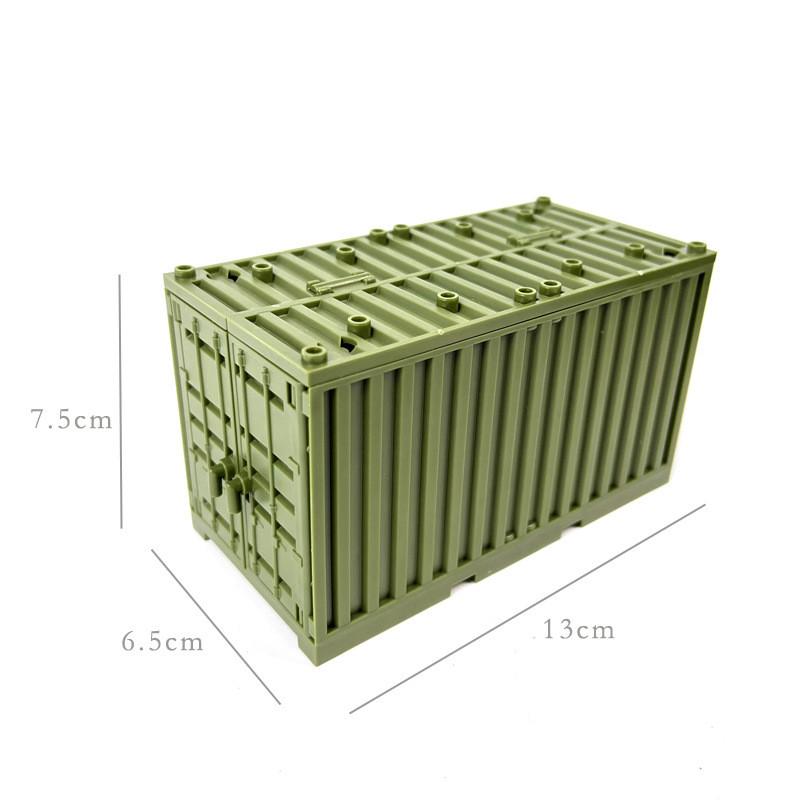 

Marumine MOC Военный контейнер Ящики для оружия Кирпичики Аксессуары Армейская сцена Вторая мировая война Детали строительных блоков Доставка Транспортный кейс Декор зелёный