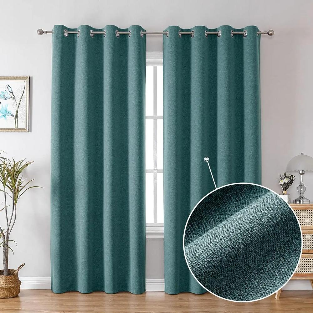 350m Height Solid Color Living Room Curtains 310CM Length 100% Blackout For Faux Linen Bedroom High Ceiling Window Curtain