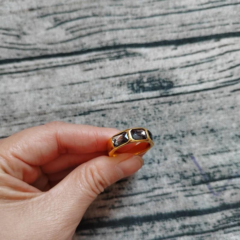 

Серый кристалл ниша дизайн кольцо женский ins личность мода size 9