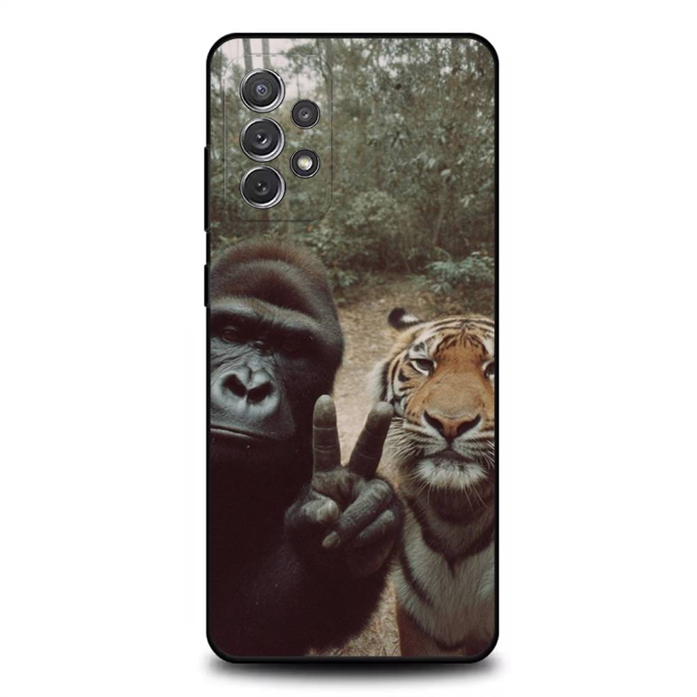 

Monkey Gorilla Art Design Phone Case For Samsung S 25,24,23,22,30,21,10,9,Ultra,Plus,Lite,FE,4,5G Black Soft Case SamsungS20u