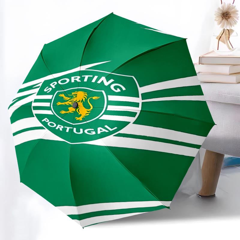 Printed Sporting CP logoPrinted Folding Umbrella,Outdoor,Leisure,And Travel Umbrella,Durable Umbrella Fabric,Birthday And Holiday Gift