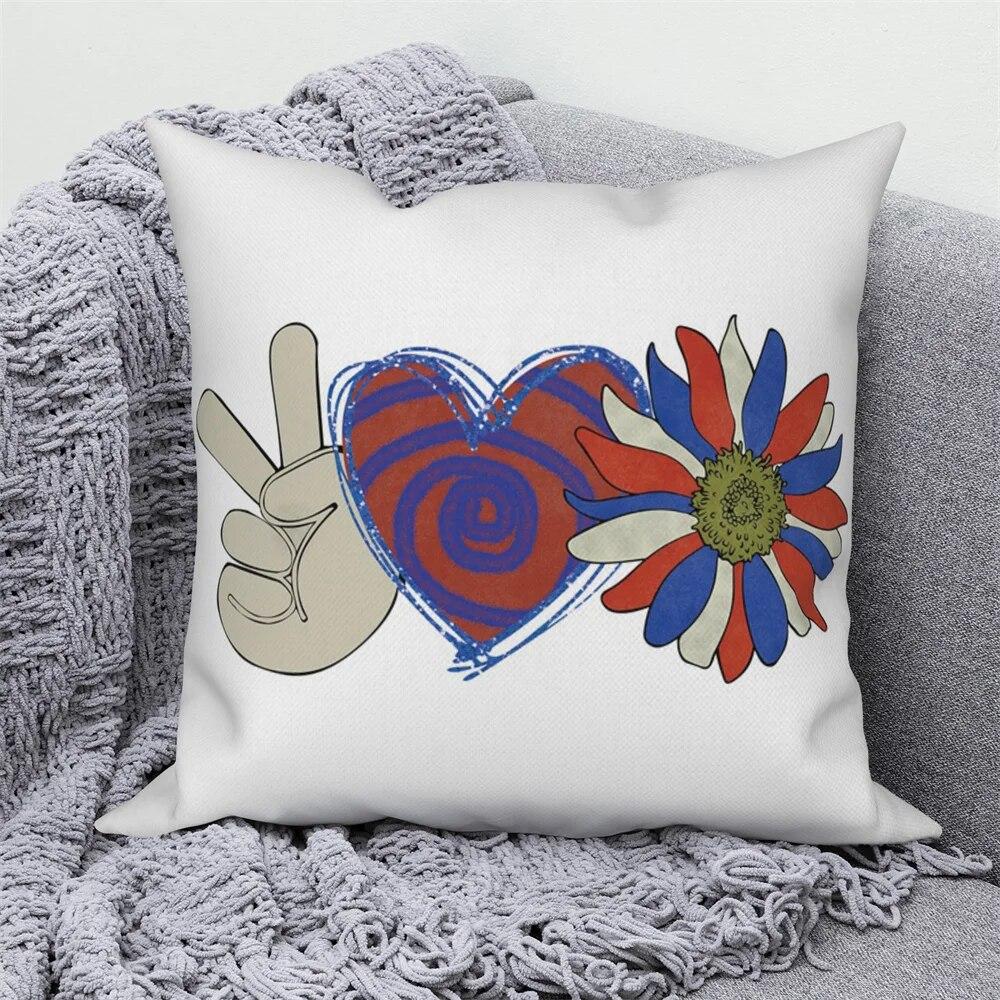 Flower Alphabet Pillowcase Cushion Cover Mother's Day  Car Sofa Home Decor Mom Gift