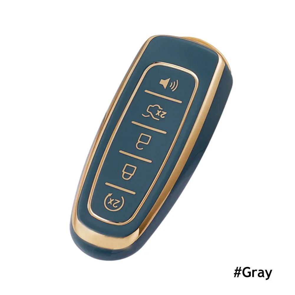 5 Button TPU Car Key Cover Case for Ford Edge Explorer Escape Focus Taurus Flex for Lincoln MKS MKT MKX MKZ Navigator Key Cover