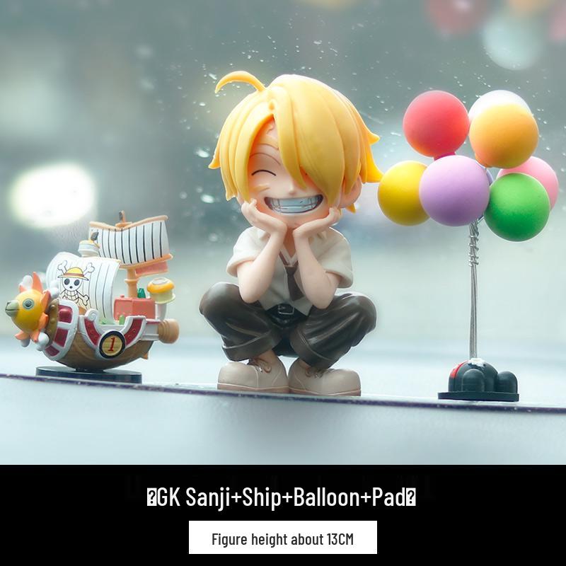 One Piece Anime Auto Mittelkonsolen Ornament mit Luffy & Zoro - Innenraumdekorationszubehör.