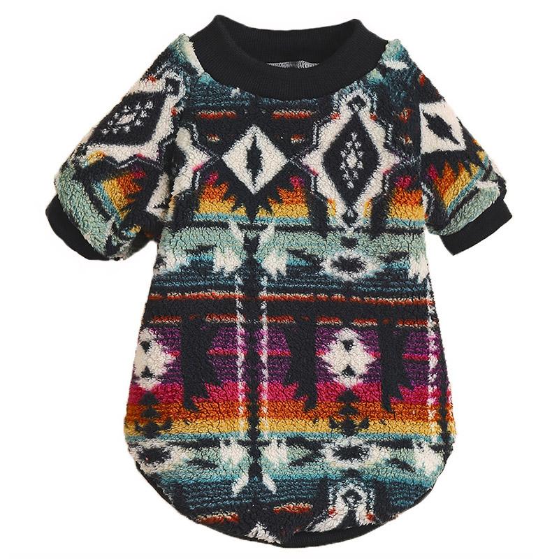 

Totems Print Puppy Sweater for Small Dogs Winter Warm Pet Hoodie Clothes Poodle Bulldog Pomeranian Clothing mascotas Pullovers XS（old） чорний