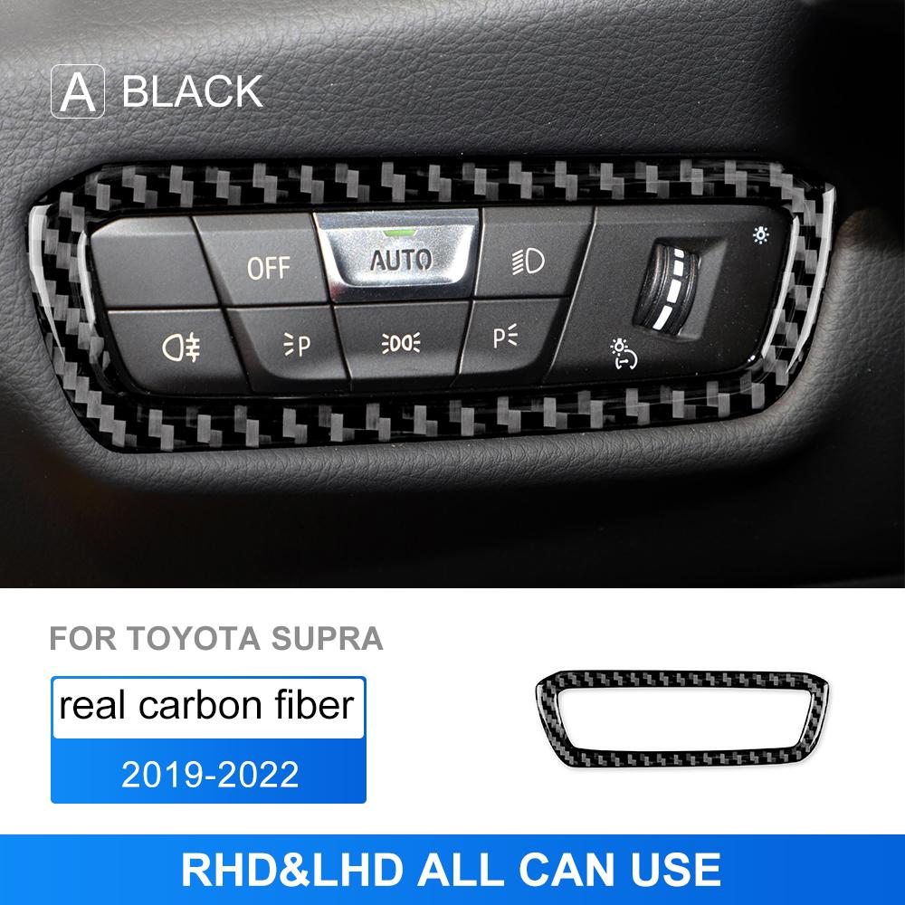 Real Soft Carbon Fiber Car Headlight Frame Sticker For Toyota Supra GR A90 A91 MK5 -2025 Car Accessories