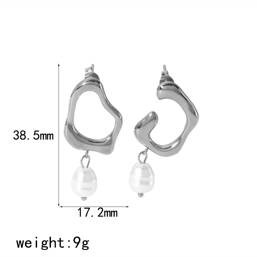 

Новые геометрические серьги из титановой стали неправильной формы не выцветают, простые по стилю универсальные серьги-гвоздики специально для