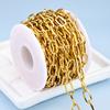 Fashion Vacuum Gold Plated Stainless Steel Oval Link Chain  Paper Clip Flat O Shape Accessories for DIY Necklace Bracelet Making