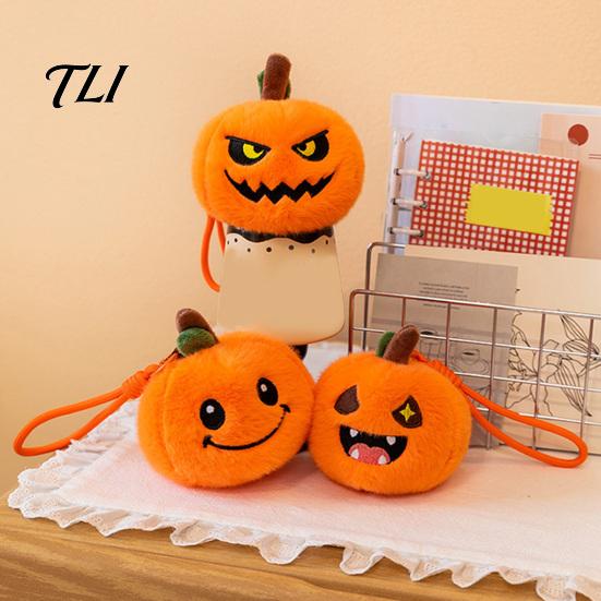 Funny Pumpkin Gifts Halloween Plush Keychain, Cute Spooky Stuffed Toy Pendant for Bag Aesthetic Accessories Keys, Soft Mini Doll Hanging Ornament