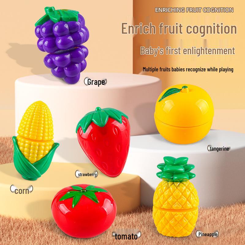 Rainbow Color Cuttable Fruits & Vegetables Toy for Shape and Color Recognition, Fine Motor Skills Development
