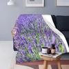 Schöne lavendelfarbene Blumenmuster-Kuscheldecke Weiche lila botanische Blumen-Decke Modische flauschige Fleece-Decke Twin King Size