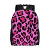 Back To School Season Hot Pink Leopard Print Rucksack Leopard Print Male Lady Classic Backpack