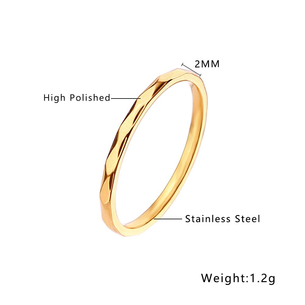 Women's Titanium Steel Diamond Ring: Colorfast, Lightweight Luxury, Trendy Thin Band