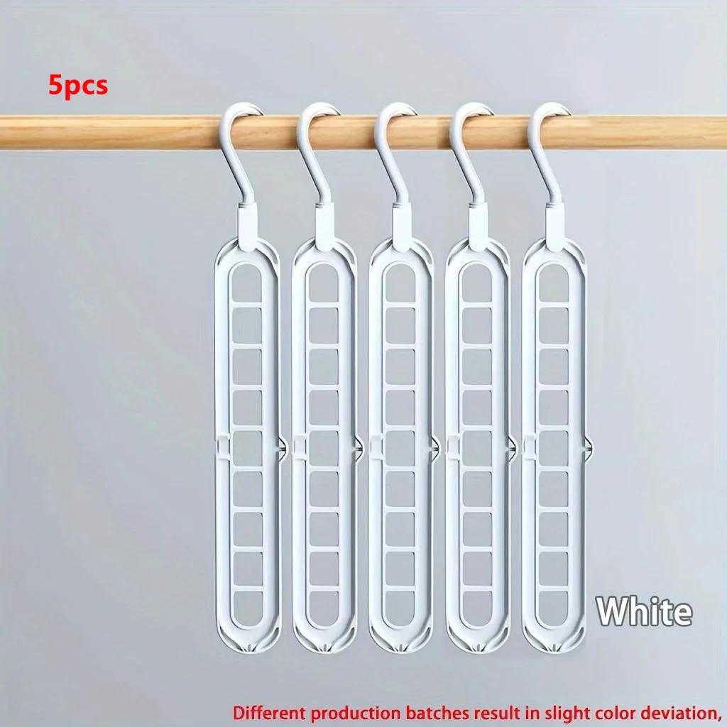Plastic Multifunctional Hangers Heavy Duty Space Saving 9 Holes Clothes Organizer for Bedroom Cabinet Wardrobe Home Storage Use