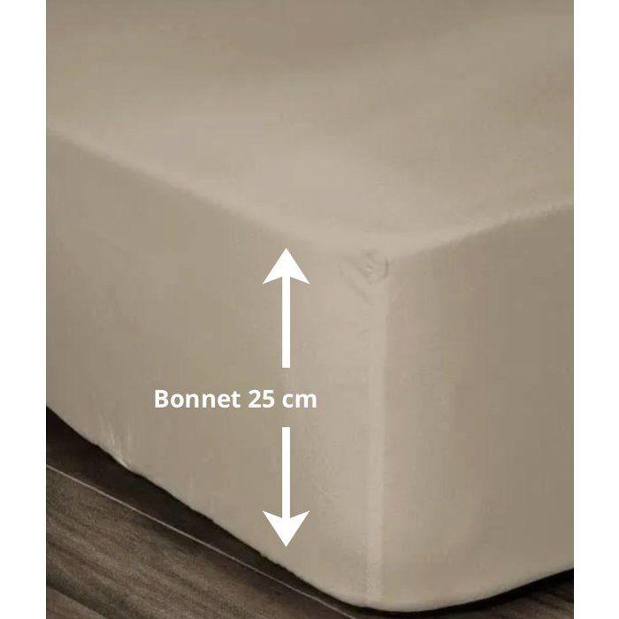 LOVELY HOME Fitted Sheet 100% Cotton 140x190x25 Cm Beige