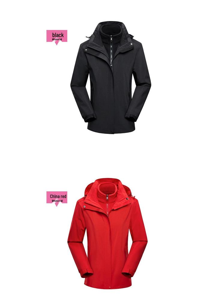 Men's Japanese Style 3-in-1 Detachable Windproof Waterproof Autumn/Winter Mountaineering Jacket.