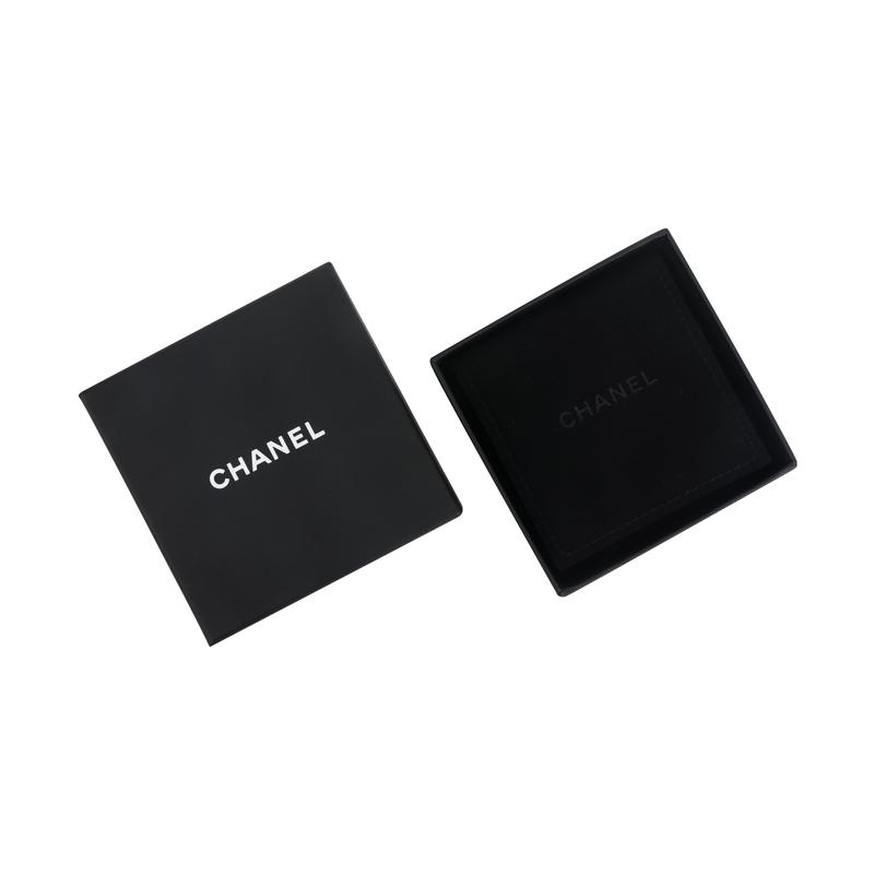 CHANEL letter gold rhinestone brooch women's gold