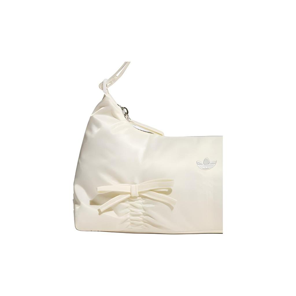 Adidas Originals Three Stripes Bow Decoration Adjustable Shoulder Strap Underarm Bag Women Shoulder Bag White KC2769