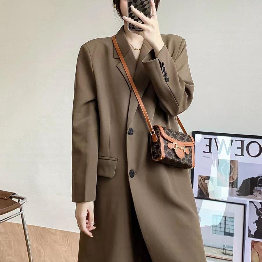 Women's Mid-Length Single-Breasted Trench Coat - Stylish British Street Style for Spring & Autumn