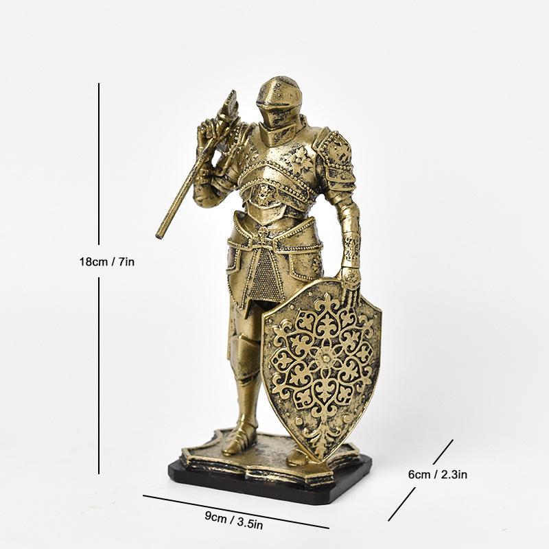 Nordic Retro Guard Resin Knight Ornament Creative Home Living Room Office Crafts Ornament