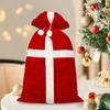 Vánoční sametový pytel Santa se stahovací šňůrkou Červený pytel na dárky Santa Velký pytel na balení dárků pro vánoční dárek Párty potřeba