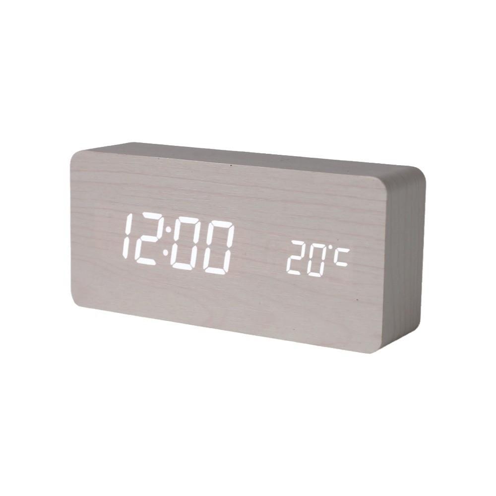 LED Digital Display LED Digital Clock Reminder Electronic Alarm Clock Table Clock  Date Display Humidity White