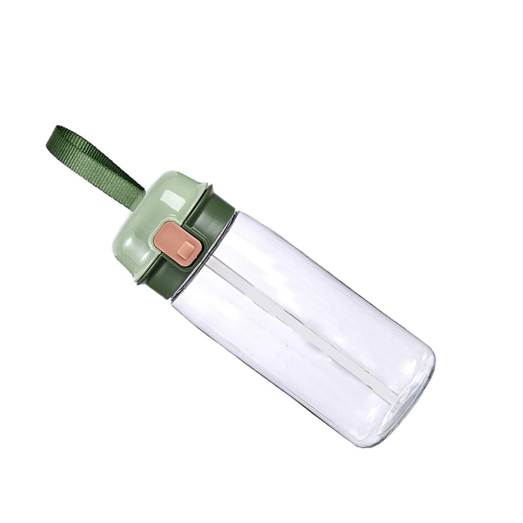 Kids Water Bottle with Straw Lid Drinking Water Bottle with Carrying Strap Marking Large Capacity