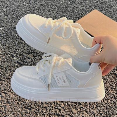 Thick-soled Hollow White Shoes Women's Skirt Summer Mesh Breathable Casual Board Shoes Ins Versatile Student Shoes