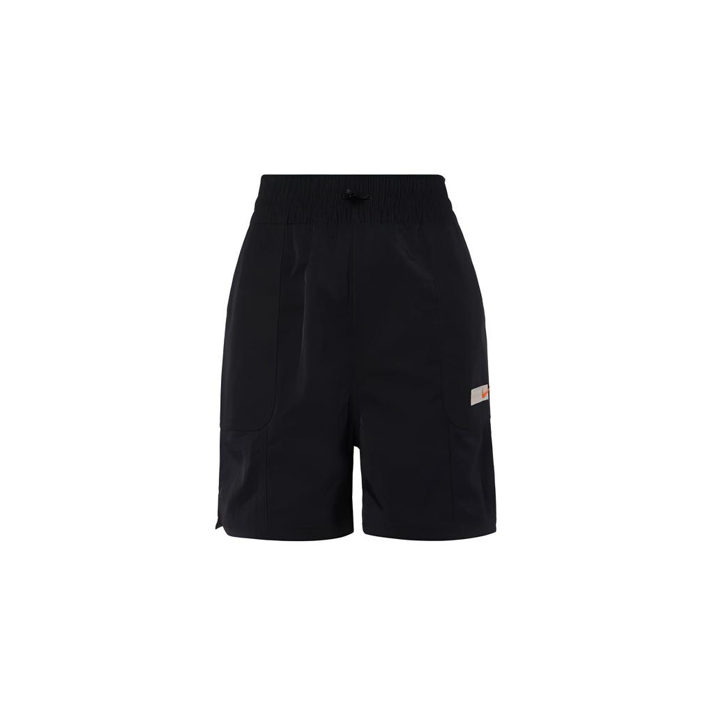 Nike Logo Print Lace-Up Casual Shorts Women Bottoms Black FN0652-010