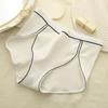 3Pcs Simple High Waist Threaded Panties Thin Cotton Crotch Seamless Briefs Underpants Lingerie Underwear for Women Gifts