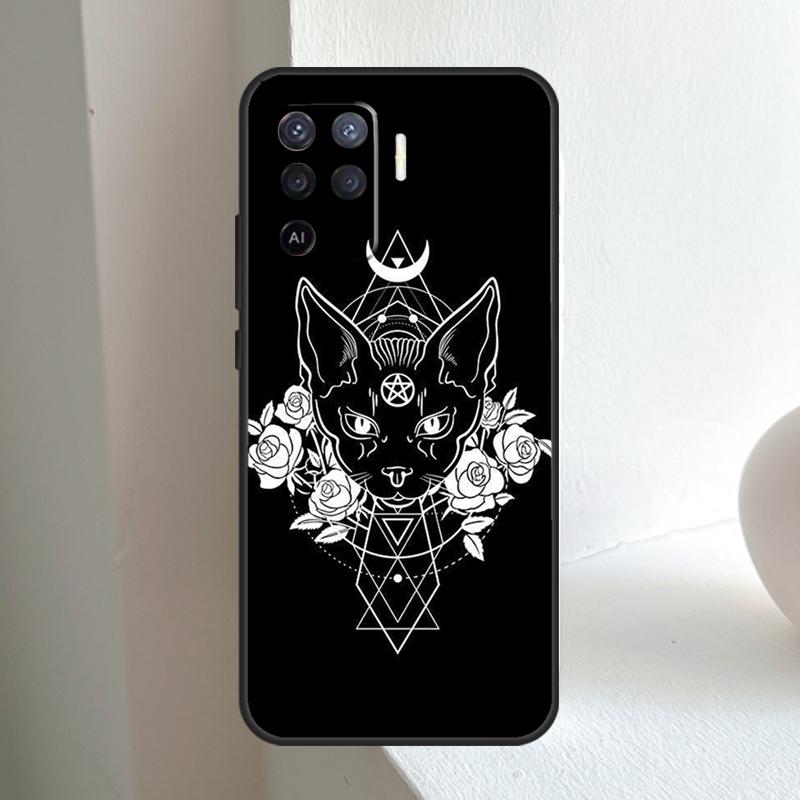 Moon Tarot Witch Cat For OPPO A96 A76 A16 A5 A6 Pro A15 A17 A57 A18 A38 A58 A78 A98 A54 A74 A94 A40 A60 A80 Case