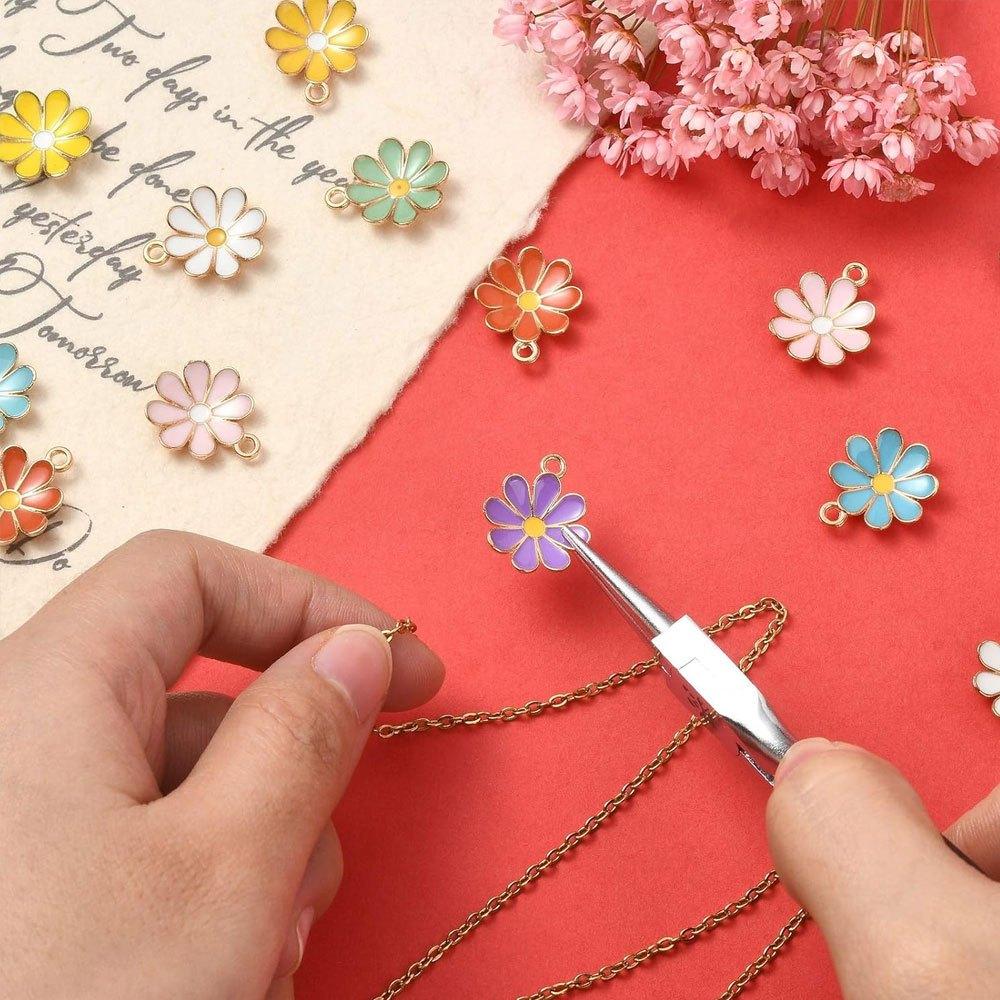 5/10/20 Stück Anhänger aus Legierung mit Öltropfen-Chrysanthemen, Anhänger mit Frühlingsblumendesign, Schmuckherstellung Halskette, Armband, Ohrring, DIY Schmuckzubehör