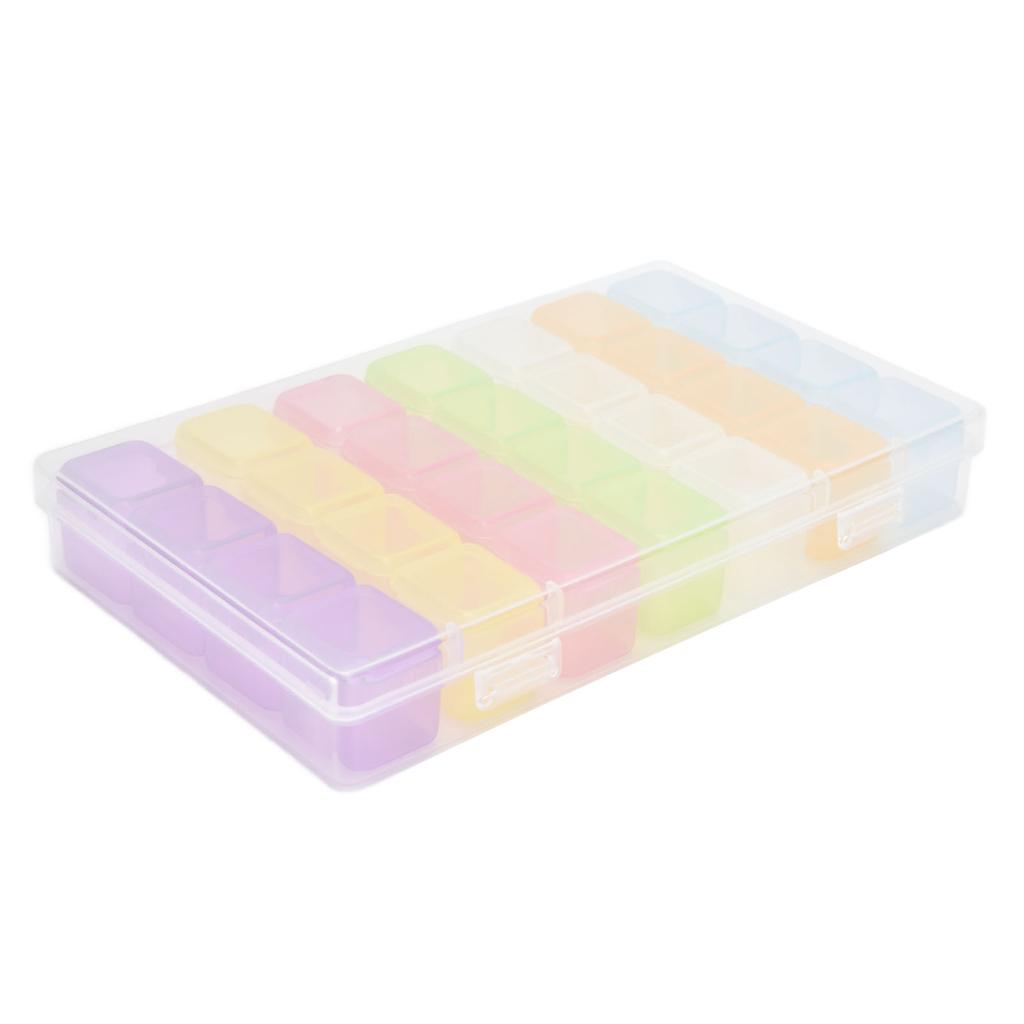 28 Slots Clear Plastic Storage Box Portable Detachable Organizer Box for Small Items Earrings